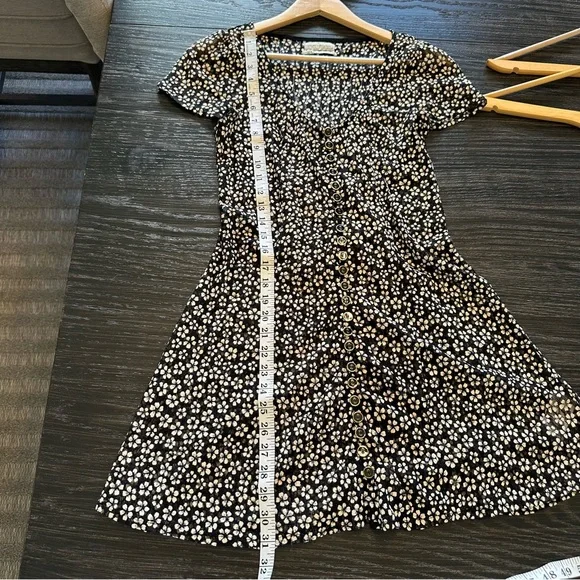 Urban Outfitters Floral Button Lace Corset-Back Black & White Sheer Mini Dress L - Picture 16 of 16